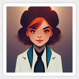 Female scientist | Comics style Sticker